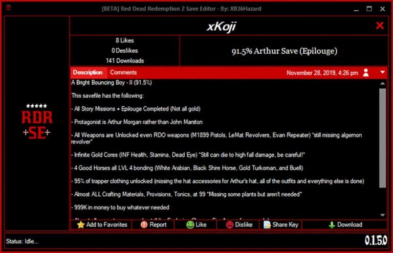 red dead redemption save editor